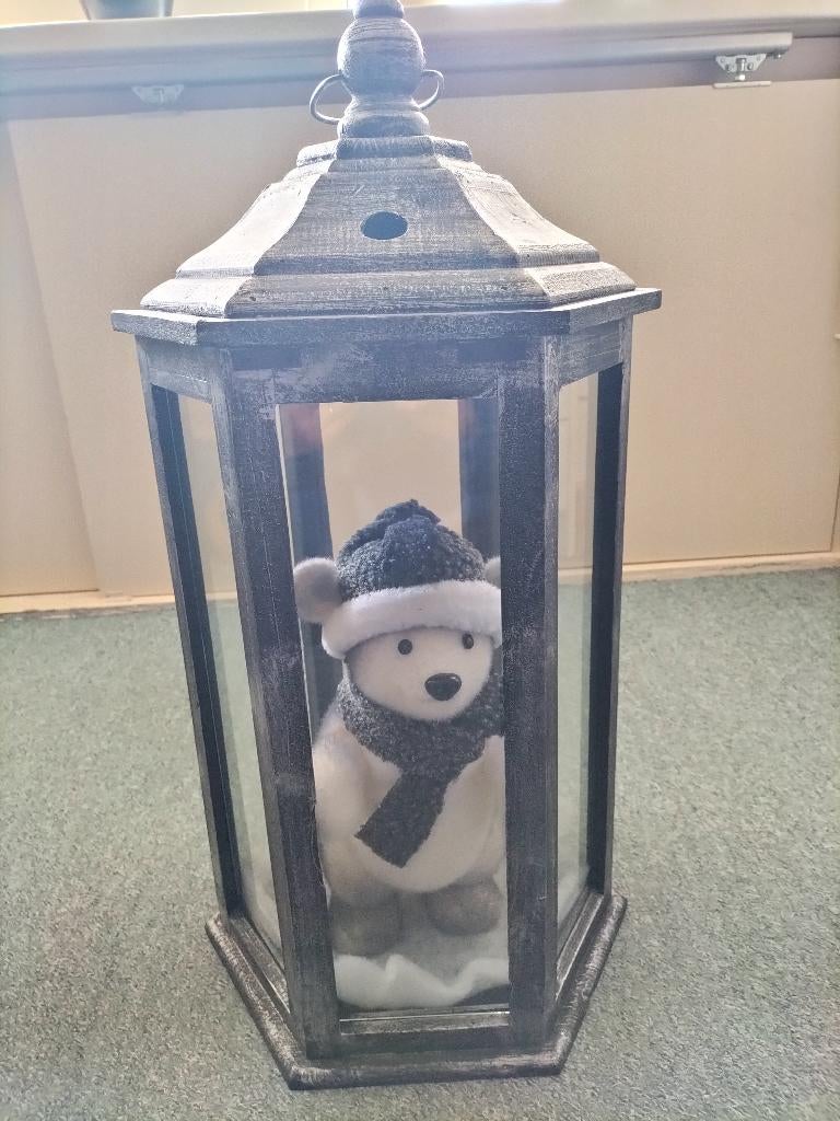 Lantaarn met beer., Ophalen, Kunststof, 50 tot 75 cm, Zo goed als nieuw