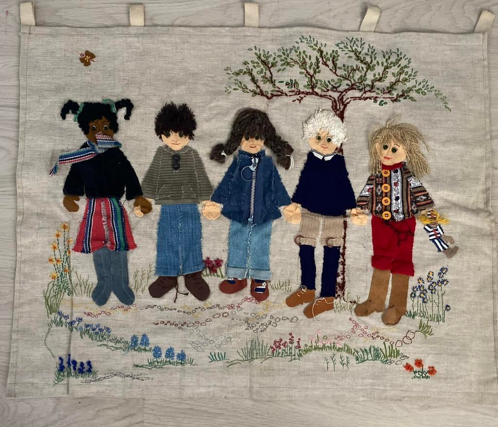 Uniek wandkleed, keuk voor op de kinderkamer., Hobby en Vrije tijd, Borduren en Borduurmachines, Ophalen of Verzenden, Zo goed als nieuw