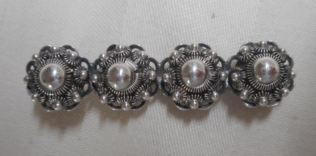 Zilveren Zeeuwse knoppen broche nr.335, Sieraden, Tassen en Uiterlijk, Antieke sieraden, Verzenden, Zilver, Broche