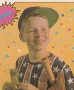 Retro reclame 1989 Frizzy Pazzy kauwgom jongetje snoep, Verzenden, Overige typen