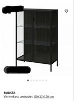 IKEA Rudsta Vitrinekast Antraciet 80x37x120 cm, Ophalen, Gebruikt, 100 tot 150 cm, 50 tot 100 cm