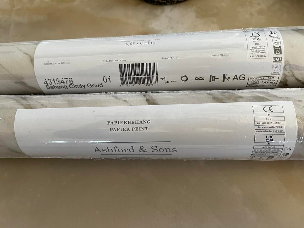 2 rollen vegang Ashford &Son cindy goud 01, Ophalen