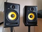 KRK Rokit 6 Monitor speakers met statieven, Zo goed als nieuw, 60 tot 120 watt, Front, Rear of Stereo speakers, Ophalen