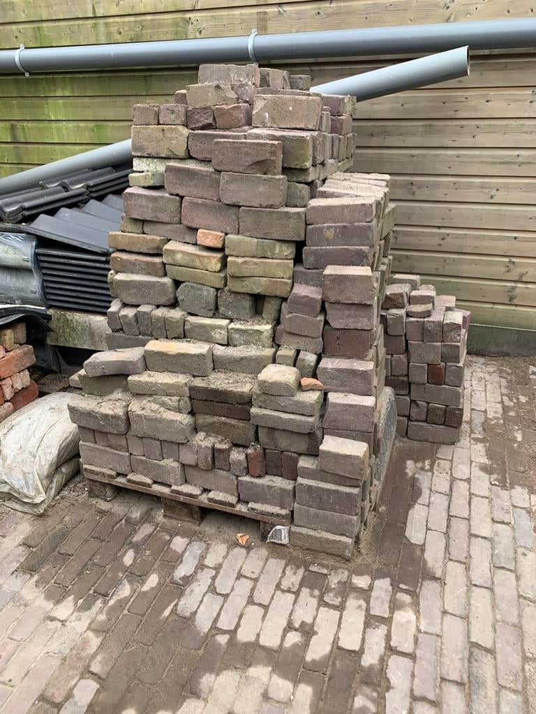 Klinkers zevenduimers ca10m2, Tuin en Terras, Ophalen, Overige materialen, Gebruikt, Klinkers
