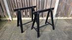 2 Houten Schragen - Zwart geverfd, Ophalen, Gebruikt, Minder dan 70 cm