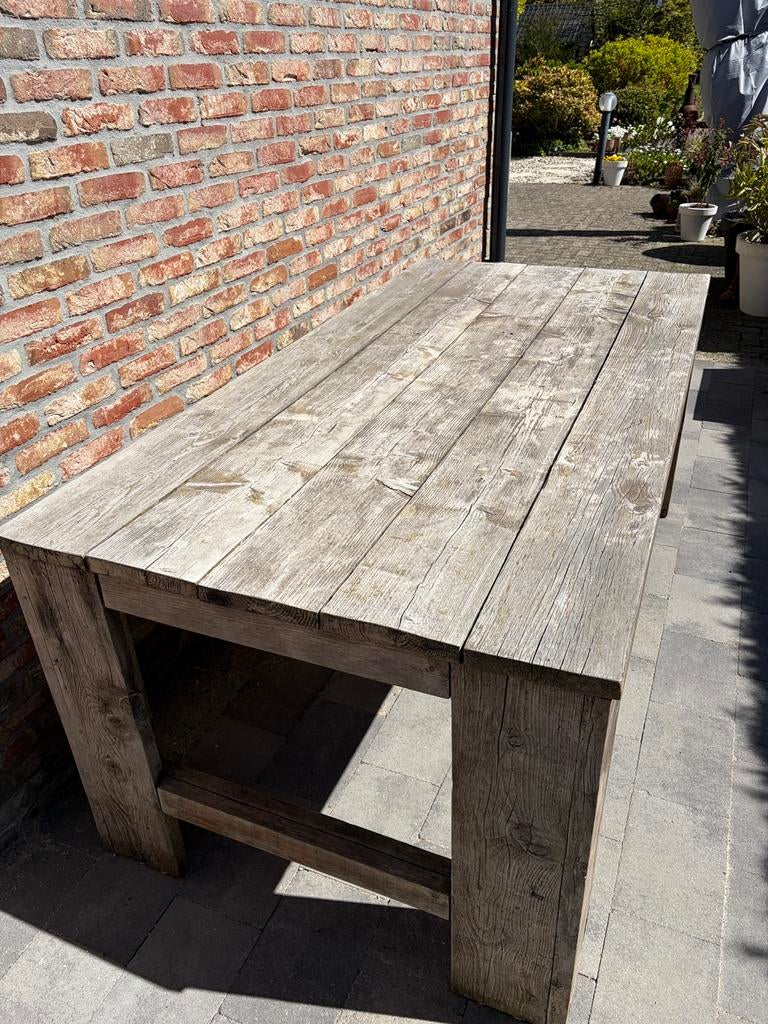 Steigerhouten tuintafel, Ophalen, Gebruikt, Rechthoekig, Hout