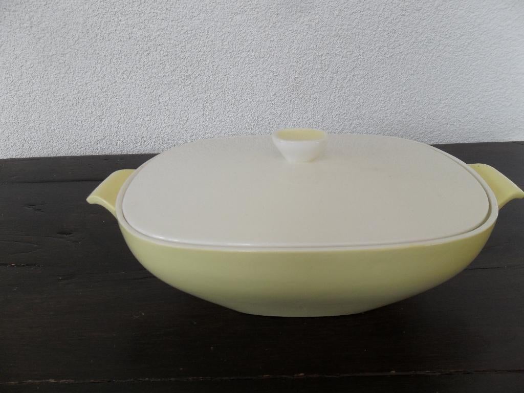 Regout sphinx dekschaal pastel geel, Ophalen of Verzenden