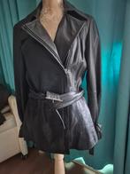 Stijlvolle lerenjas blauw met Rits en Ceintuur, Maat 38/40 (M), Mexx, Blauw, Ophalen of Verzenden