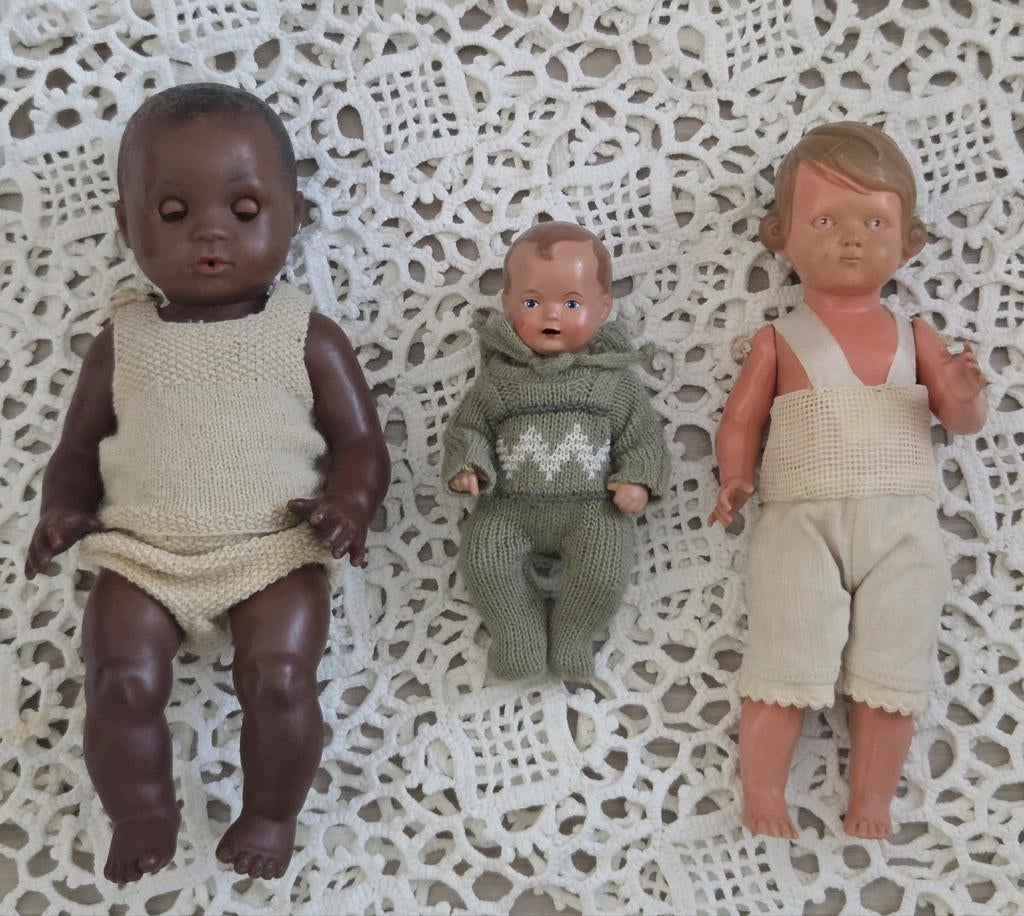 Oude poppen, Schilpad, Schildkröt popjes, pop, Antiek en Kunst, Ophalen of Verzenden