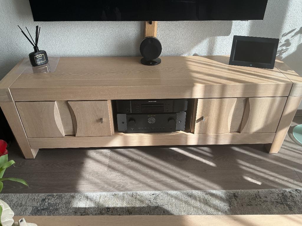 Wandkast  vitrinekast tv meubel, Huis en Inrichting, Kasten | Wandmeubels, Ophalen, Glas, Gebruikt, Met deur(en)