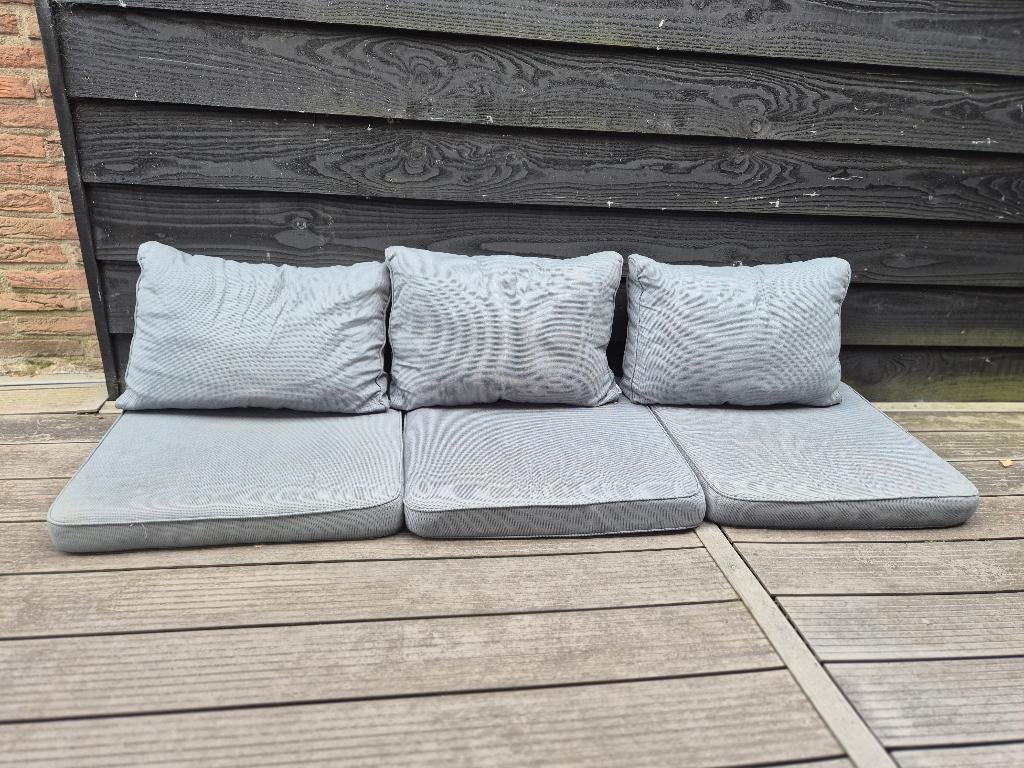 Set van 6 grijze loungekussens, Tuin en Terras, Tuinmeubel-accessoires, Ophalen, Gebruikt