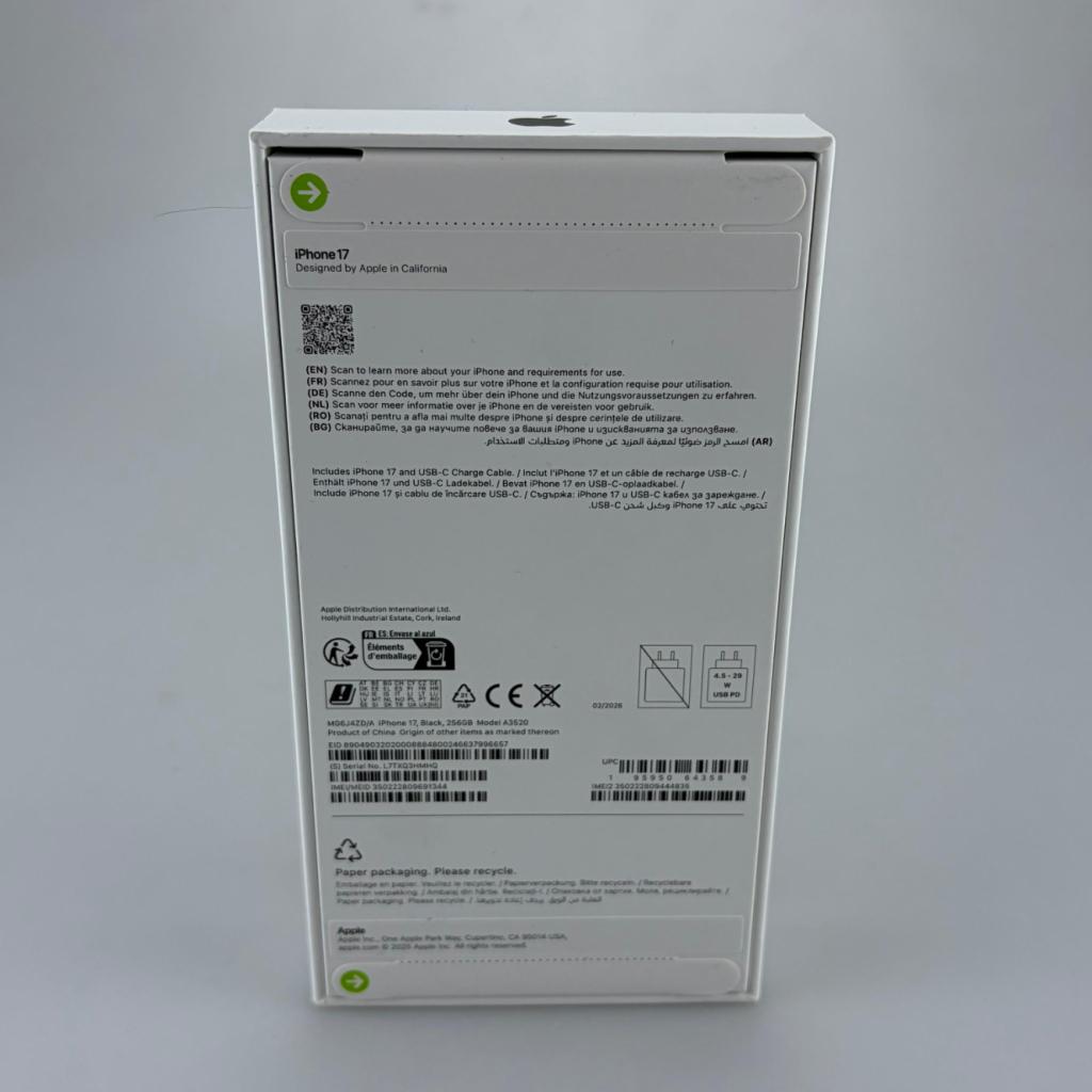 iPhone 17 256GB Zwart | Nieuw in seal, Apple, Nieuw, Support@apple.com, One Apple Park Way
Cupertino, CA 95014
United States