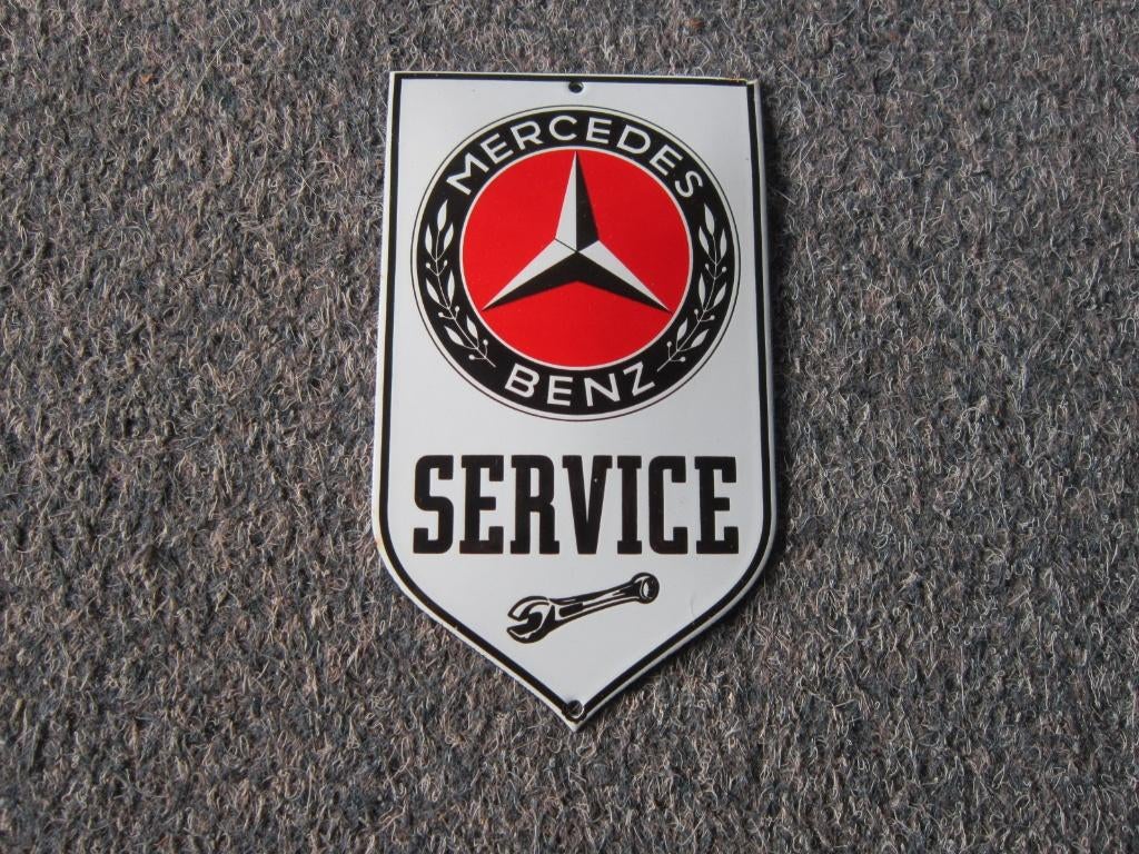 MERCEDES EMAILLE RECLAMEBORDEN, Ophalen, Zo goed als nieuw, Reclamebord