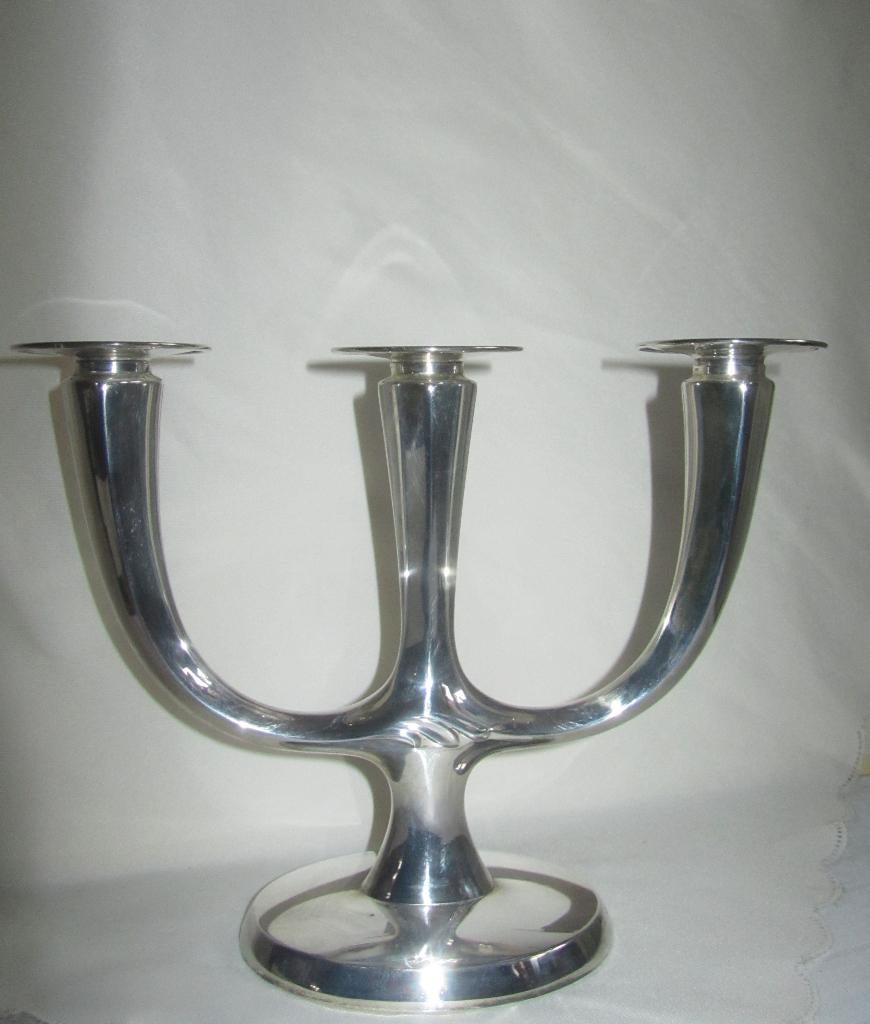 Art deco kandelaar; verzilverd WMF, Ophalen of Verzenden, Zilver