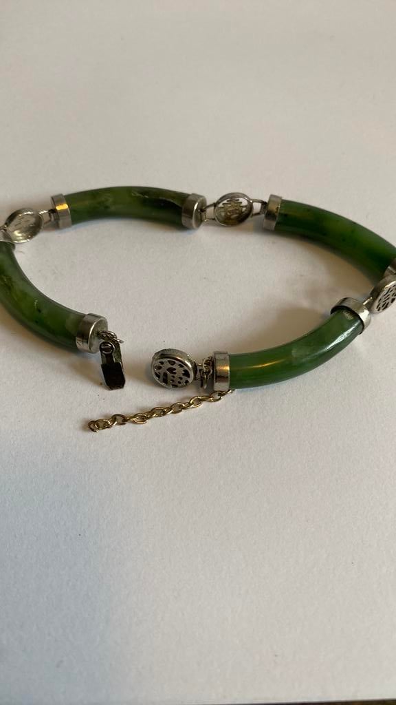 Mooie jade armband het veiligheidskettinkje zit los, Ophalen of Verzenden, Zo goed als nieuw