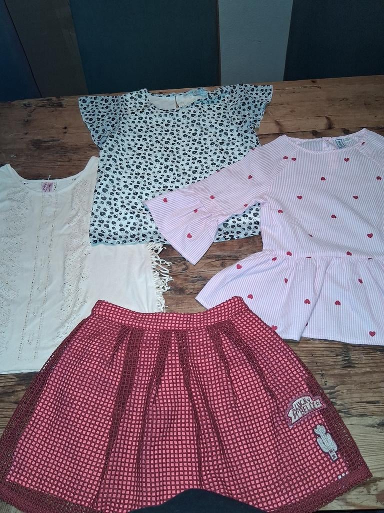 3 shirts en rokje (Scotch) in maat 140/10, Kinderen en Baby's, Kinderkleding | Maat 140, Gebruikt, Meisje, Ophalen of Verzenden