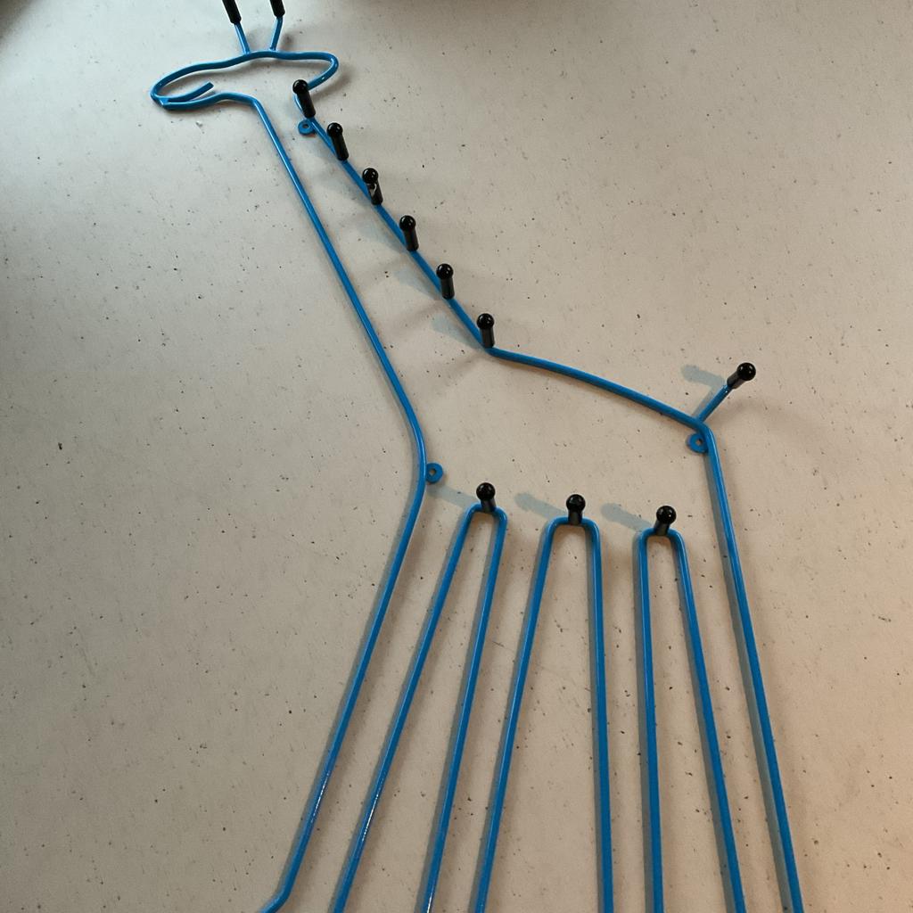 Vintage IKEA Kapstok Giraf - Blauw Draadwerk, Gebruikt, Ophalen of Verzenden, Minder dan 100 cm, Metaal