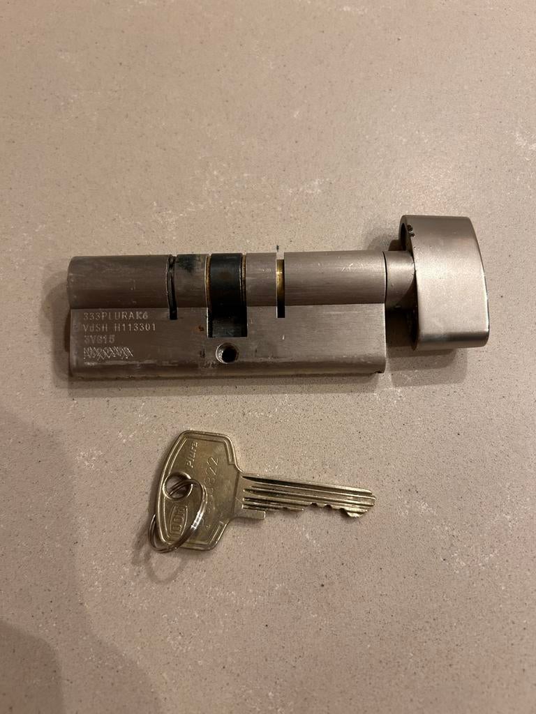 DOM Plura K6 SKG2 inbraakwerende knopcilinder, Ophalen of Verzenden, Zo goed als nieuw, Rvs, Slot