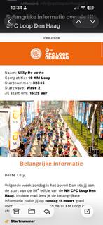 startnummer cpc loop 10 km, Eén persoon