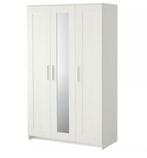 Kledingkast Brimnes wit met spiegel, Ophalen, 100 tot 150 cm, Zo goed als nieuw, 150 tot 200 cm