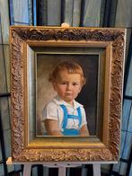 Vintage olieverfportret van een jongen vergulde sierlijst