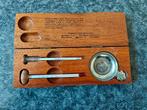 Antieke Wijn Thermometer Set in Houten Kistje, Ophalen of Verzenden