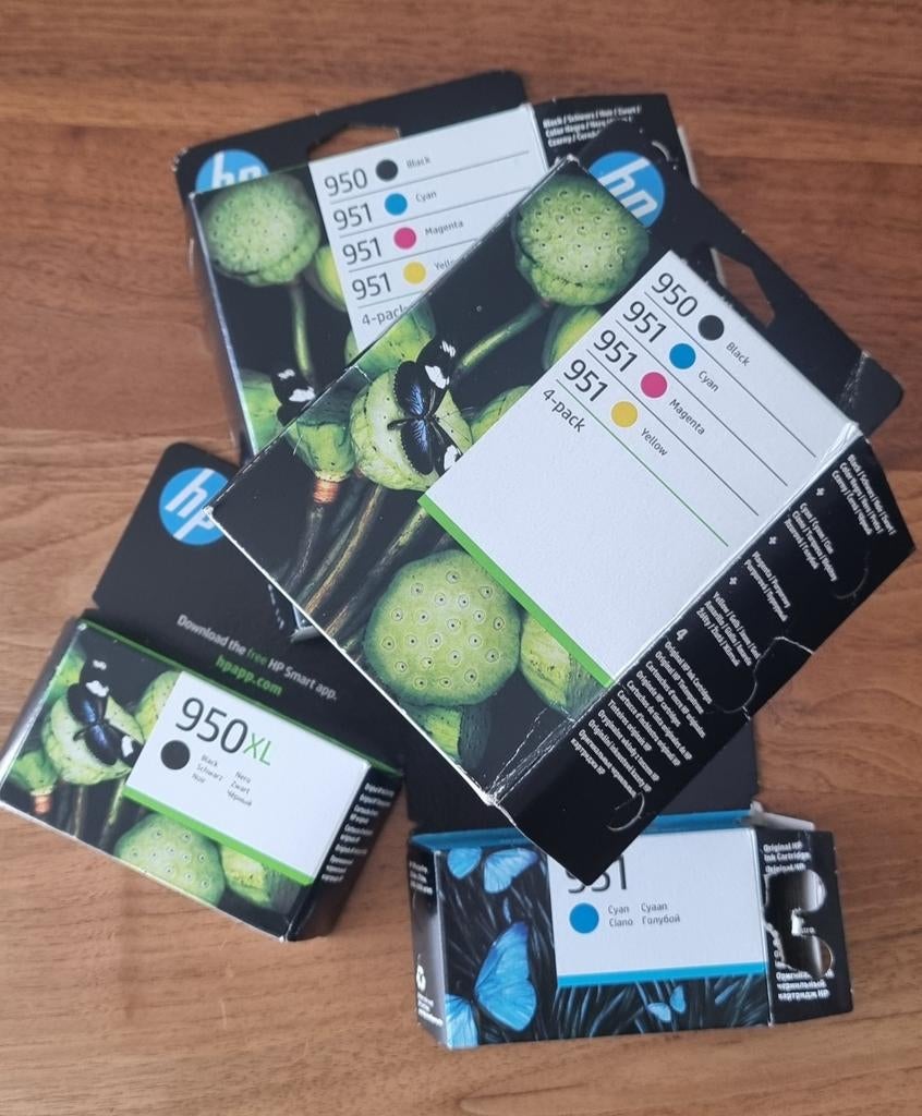 Orginele HP inktcartridges,3X 950(zwart),951(kleur)+printer, Ophalen