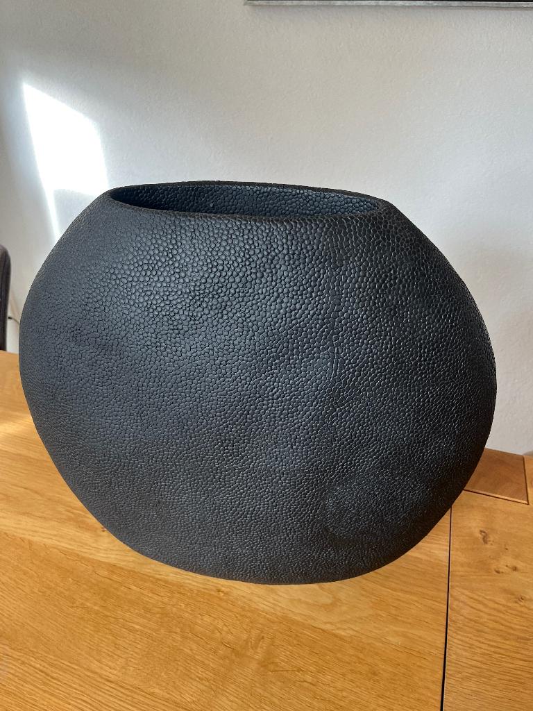 Bloempot, Huis en Inrichting, Woonaccessoires | Vazen, Ophalen, Kunststof, Zwart, Zo goed als nieuw