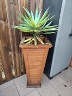 Grote plantenbak met kunstplant - Ideaal voor binnen/buiten, Ophalen, Gebruikt, Minder dan 60 cm, Vierkant