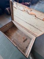 VINTAGE REISKIST DONKERBRUIN - ANTIEKE DEKEN KIST, Huis en Inrichting, Woonaccessoires | Kisten, Gebruikt, 100 tot 150 cm, Minder dan 50 cm