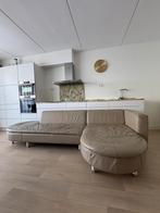 Vintage Grijze leren hoekbank Gelderland Jan des Bouvrie, Ophalen, Gebruikt, Leer, Modern