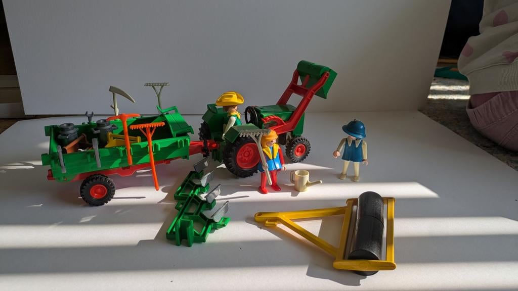 Playmobil tractor set met aanhanger en (losse) accessoires, Ophalen of Verzenden, Gebruikt, Complete set