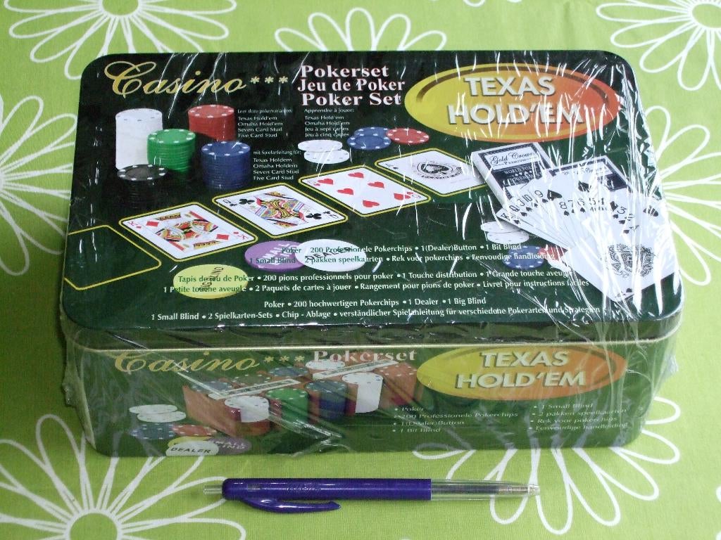 Nieuw in seal: Casino style Texas Hold'em poker set, Vijf spelers of meer, Ophalen of Verzenden, Nieuw