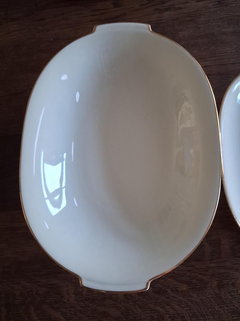Vintage Heinrich Anmüt broodschaal roomwit met gouden randje, Ophalen