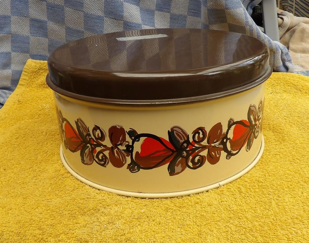 brocante koekjestrommel/ voorraadblik/ bewaardoos, Ophalen of Verzenden, Gebruikt, Koek(jes), Overige merken