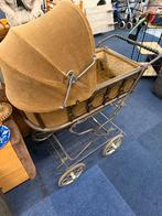Vintage kinderwagen met corduroy en hout, Gebruikt, Met reiswieg, Ophalen, Kinderwagen