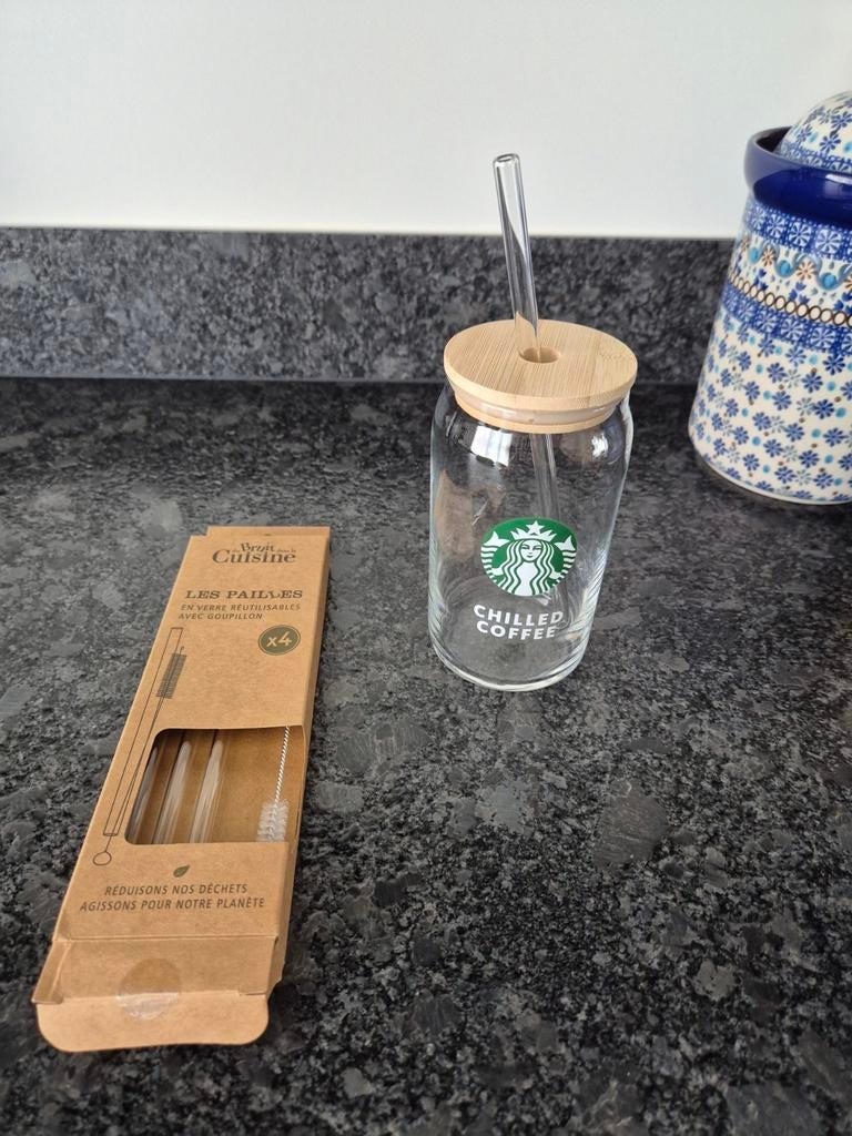Starbucks - Herbruikbare glazen beker Chilled Coffee, Verzamelen, Ophalen of Verzenden, Nieuw, Overige typen