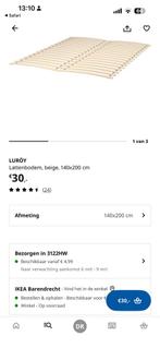 Ikea lattenbodem luroy, Huis en Inrichting, Slaapkamer | Matrassen en Bedbodems, Ophalen, Gebruikt, 140 cm, Twijfelaar