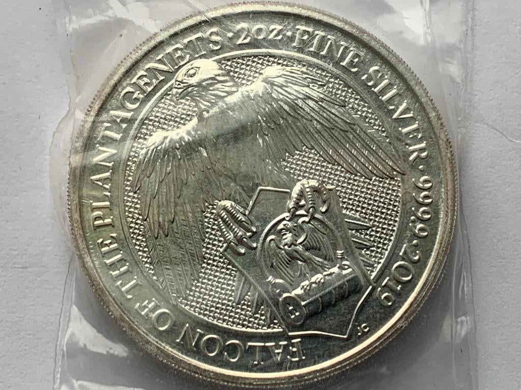 Zware 2 oz zilveren munt elisabeth 2 en 5 pound, Ophalen of Verzenden, Overige landen