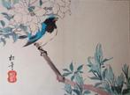 Japanse houtsnede blauwe vogel Suzuki Shonen, Antiek en Kunst, Kunst | Etsen en Gravures, Ophalen of Verzenden
