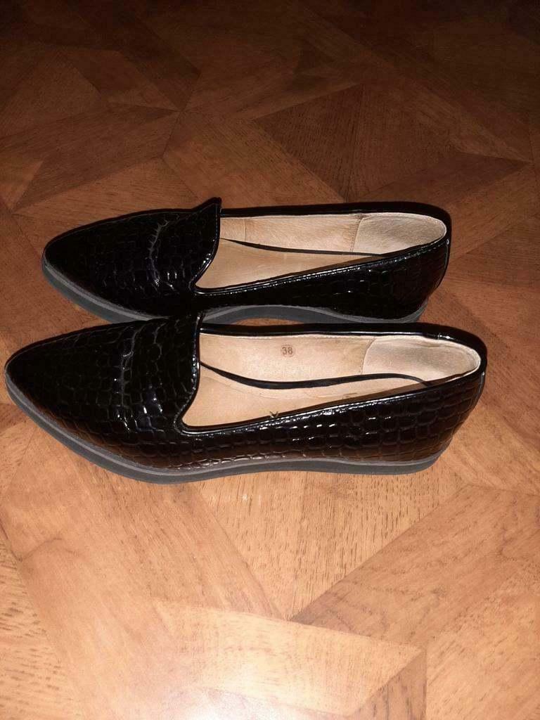 La Strada lak schoenen instapper croco print maat 38, Kleding | Dames, Schoenen, Ophalen of Verzenden, Instappers, Zwart, La Strada