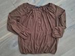 suedine blouse, bruin/ cognac kleur, mt l., Maat 42/44 (L), Ophalen of Verzenden, Zo goed als nieuw, Geisha