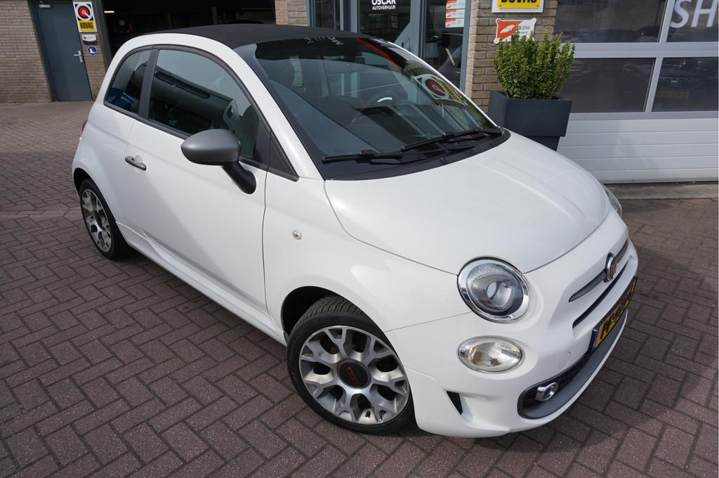 Fiat 500C 0.9 TwinAir Turbo Sport Cabriolet (bj 2017), Auto's, Fiat, Voorwielaandrijving, Gebruikt, Cabriolet, Leder en Stof