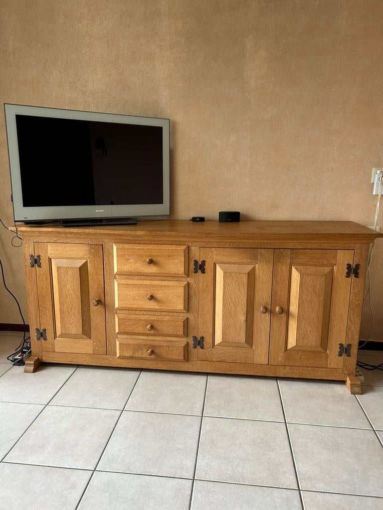 Blank massief eiken dressoir, Huis en Inrichting, Kasten | Dressoirs, Gebruikt, 25 tot 50 cm, Ophalen
