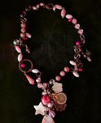 Prachtige handgemaakt glazen kralen ketting, Sieraden, Tassen en Uiterlijk, Kettingen, Ophalen of Verzenden, Zo goed als nieuw