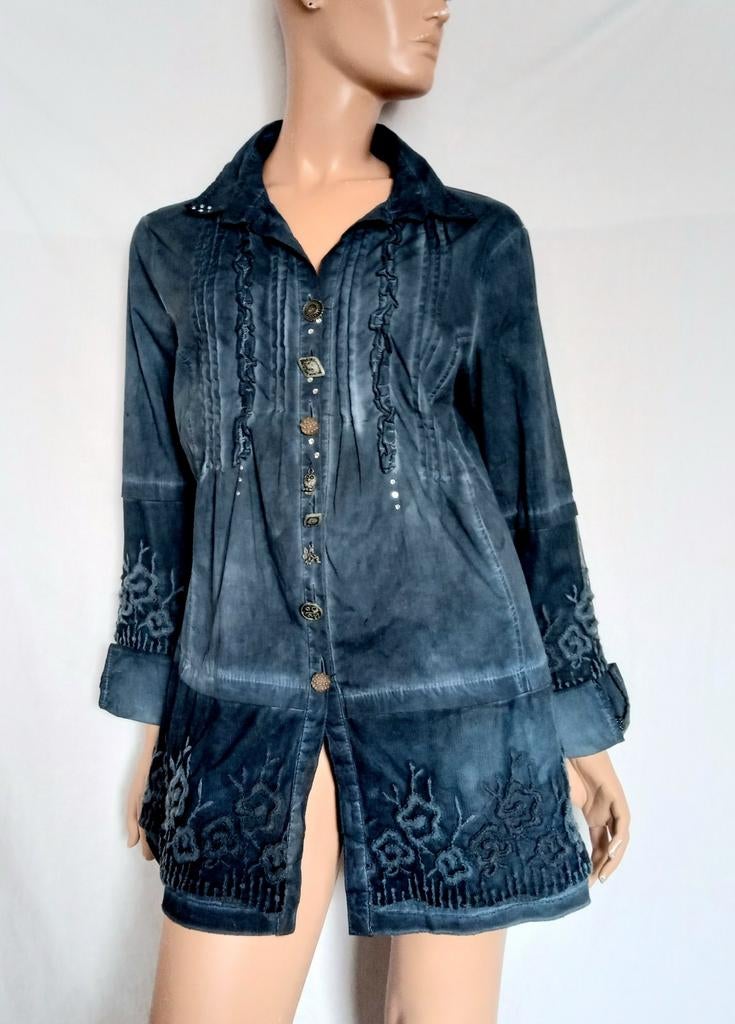 ELISA CAVALETTI Blouse , Maat 42 ( XL ), Kleding | Dames, Blouses en Tunieken, Verzenden, Zo goed als nieuw, Maat 42/44 (L), Blauw