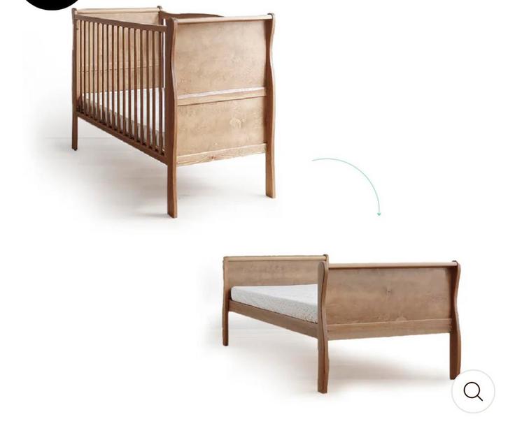 Hola BB Woodies 2-1 ledikant/ peuterbedje, Huis en Inrichting, Slaapkamer | Bedden, Zo goed als nieuw, Eenpersoons, Hout, Ophalen