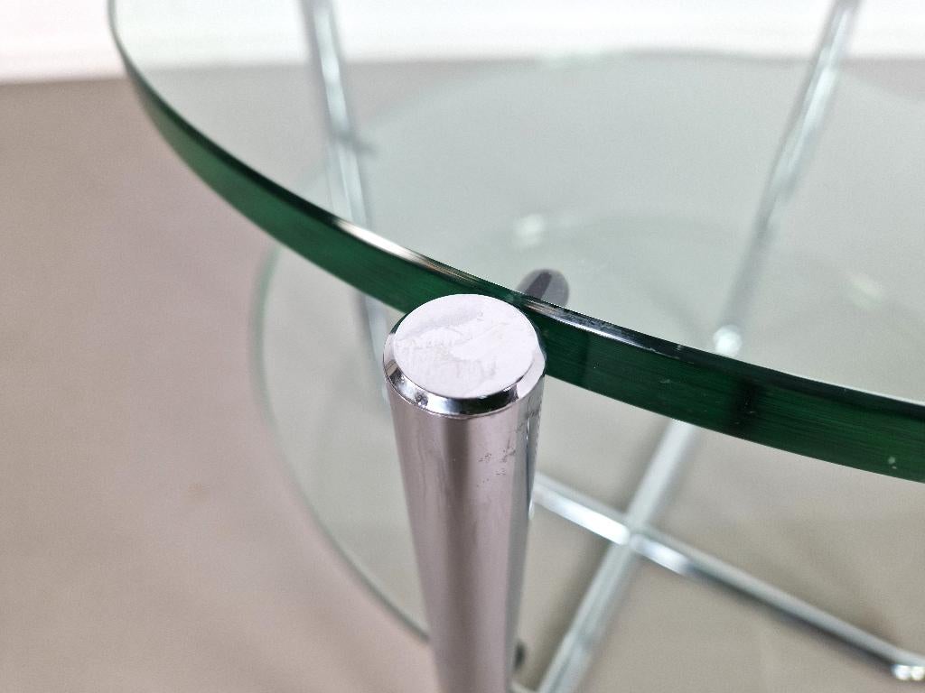 Dutch Originals Gispen | GT 425 Bijzettafel, Minder dan 55 cm, Gebruikt, -, Gispen, Dutch originals, bijzettafel, chrome, bauhaus, glas