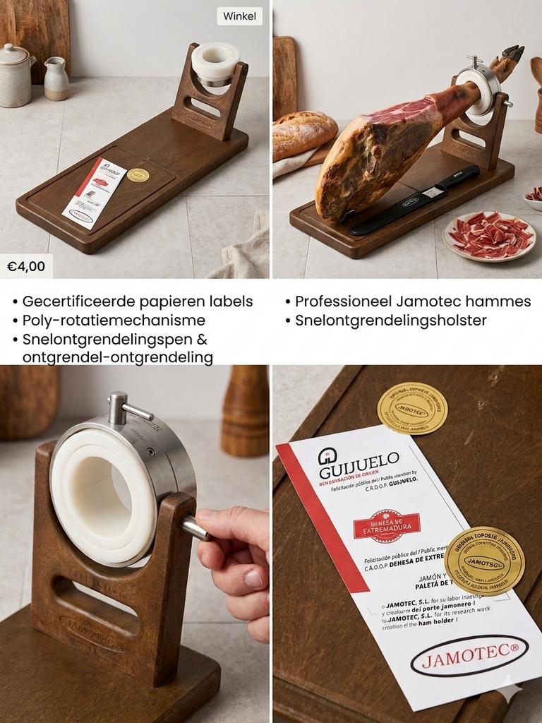 Jamotex Hamhouder - Professionele Kwaliteit, Huis en Inrichting, Hout, Snij-/serveerplank, Ophalen of Verzenden, Zo goed als nieuw
