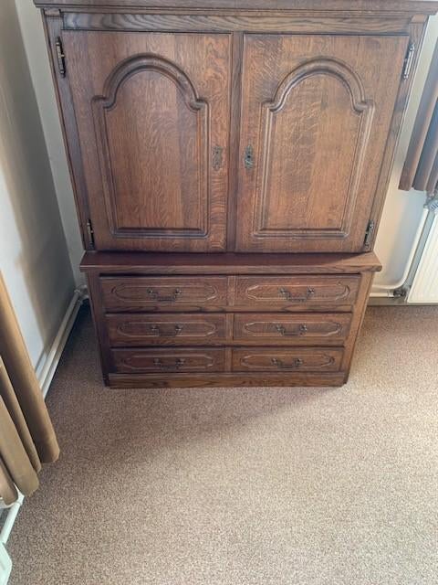 Eiken Kast Vintage, Huis en Inrichting, Ophalen, Gebruikt, Met deur(en), 50 tot 100 cm